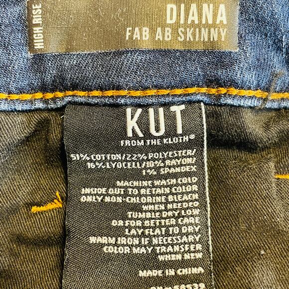 Kut from the Kloth Diana Fab Ab Skinny Hi-Rise Blue Denim Y2K Jeans Size 2 - Picture 8 of 13